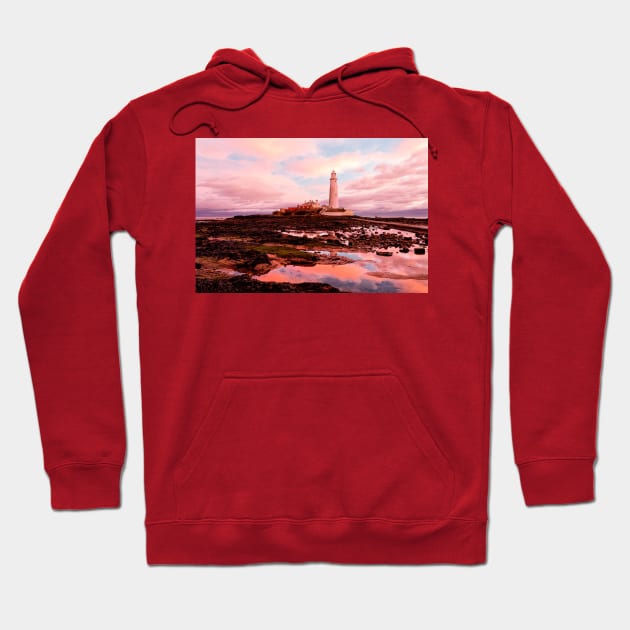 Pink and Blue at St Mary's Island Hoodie by Violaman